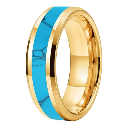 Turquoise Inlay Tungsten Carbide Wedding Ring