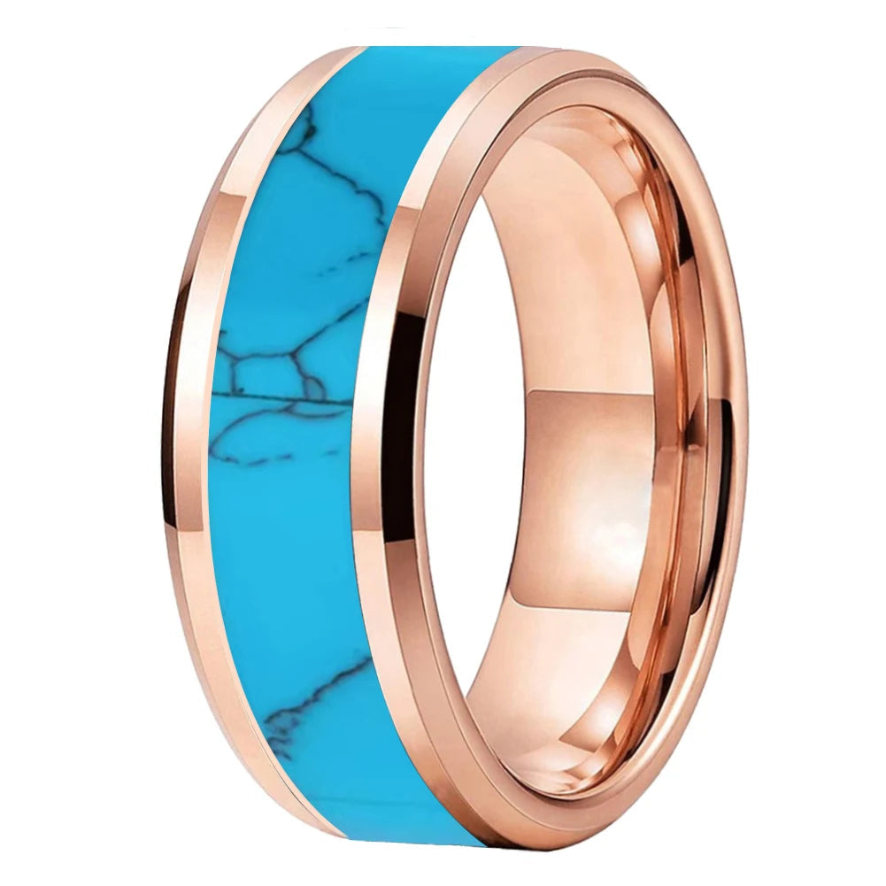 Turquoise Inlay Tungsten Carbide Wedding Ring