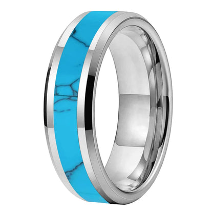 Turquoise Inlay Tungsten Carbide Wedding Ring