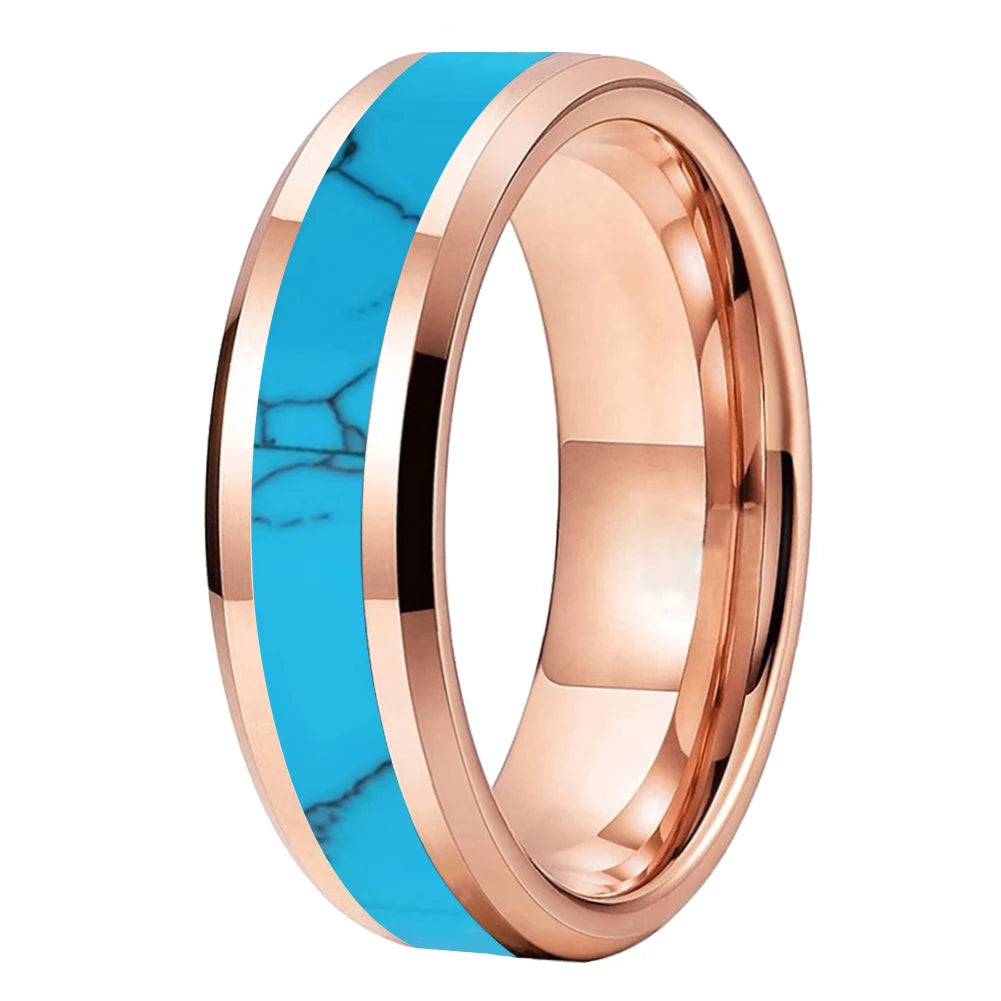 Turquoise Inlay Tungsten Carbide Wedding Ring