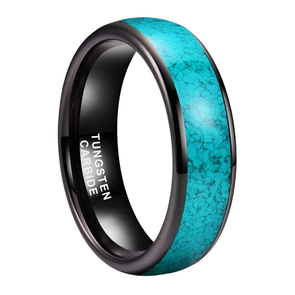 Turquoise Tungsten Wedding Ring