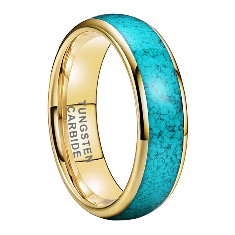 Turquoise Tungsten Wedding Ring