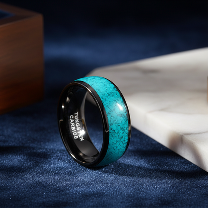 Turquoise Tungsten Wedding Ring