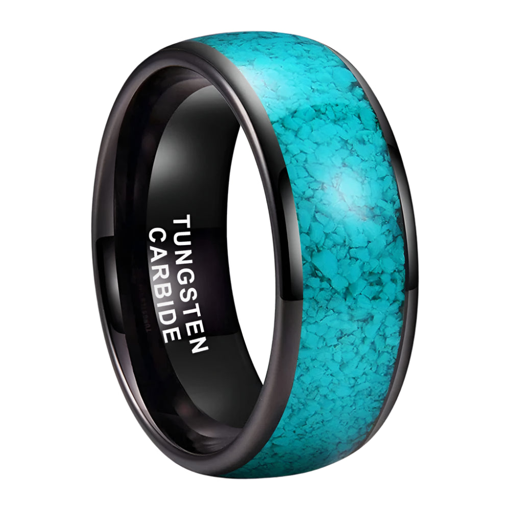 Turquoise Tungsten Wedding Ring