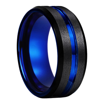 Two Tone Tungsten Mens Wedding Band