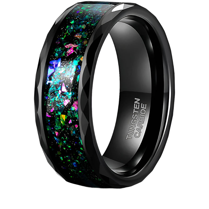 Unisex Opal Tungsten Ring 