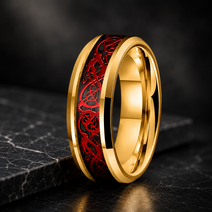 Vintage Dragon Tungsten Ring