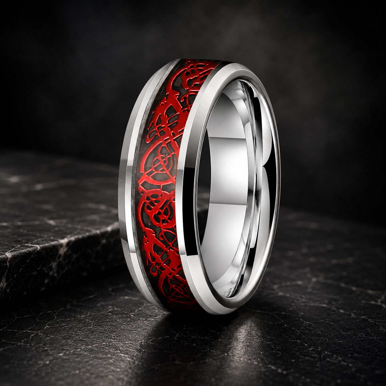 Vintage Dragon Tungsten Ring