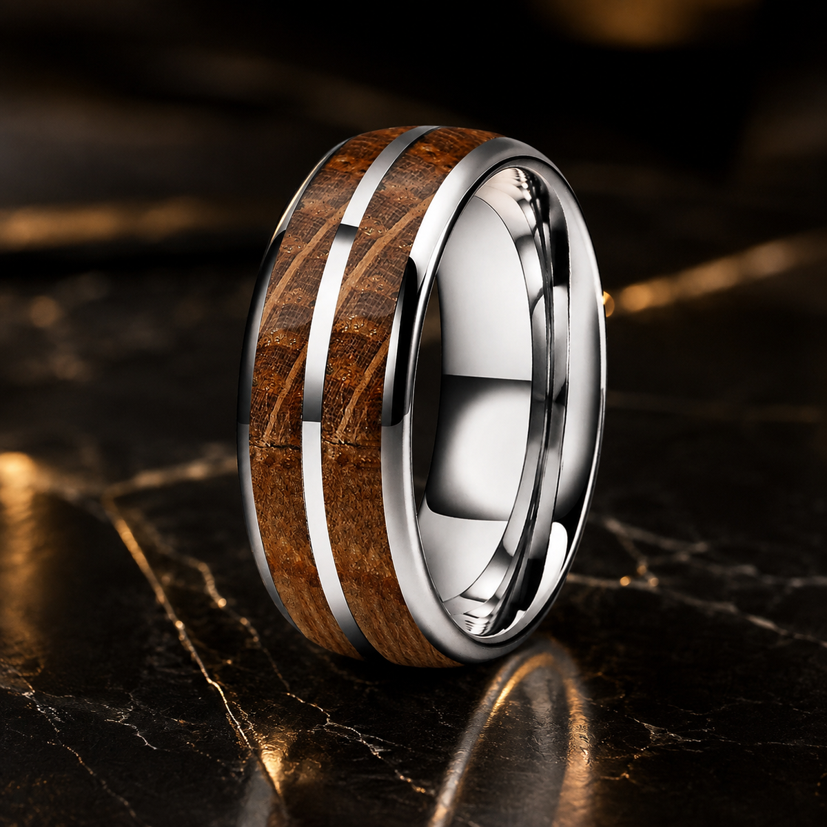 Whiskey Barrel Tungsten Wedding Band