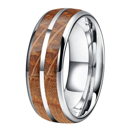 Whiskey Barrel Tungsten Wedding Band