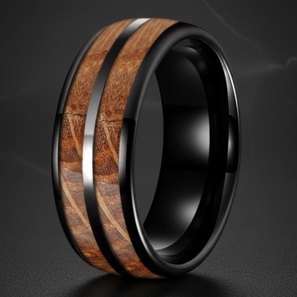 Whiskey Barrel Tungsten Wedding Band 