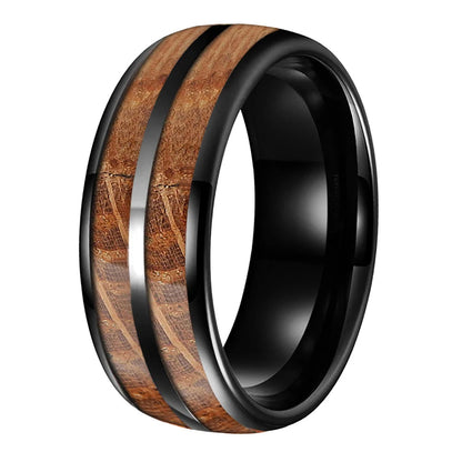 Whiskey Barrel Tungsten Wedding Band