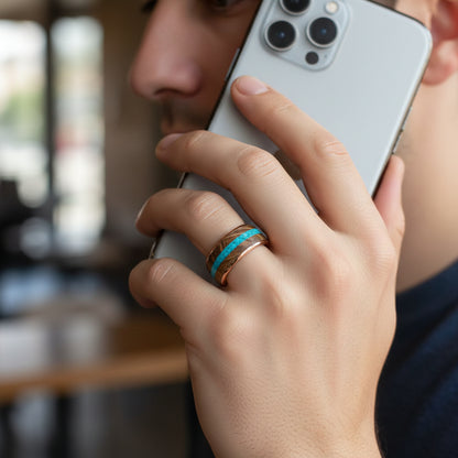 Whiskey_Barrel_Oak_Turquoise_Tungsten_Wedding_Band