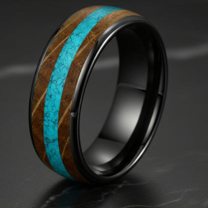 Whiskey_Barrel_Oak_Turquoise_Tungsten_Wedding_Band