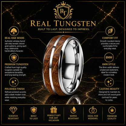 Whiskey Barrel Tungsten Wedding Band
