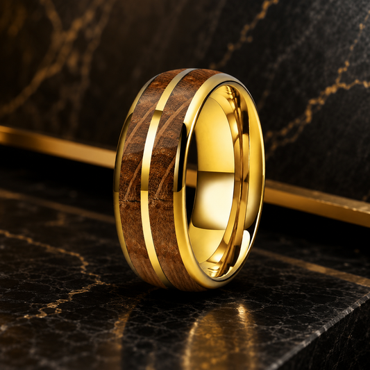 Whiskey Barrel Tungsten Wedding Band