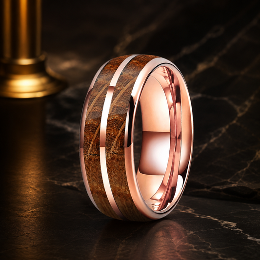 Whiskey Barrel Tungsten Wedding Band