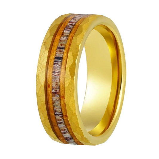 Whiskey_Barrel_Wood_Hammered_Gold_Band_Ring