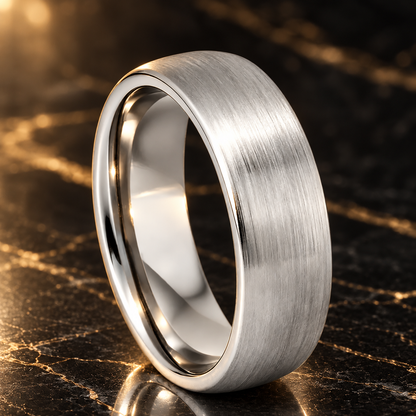  White Gold Tungsten Wedding Band