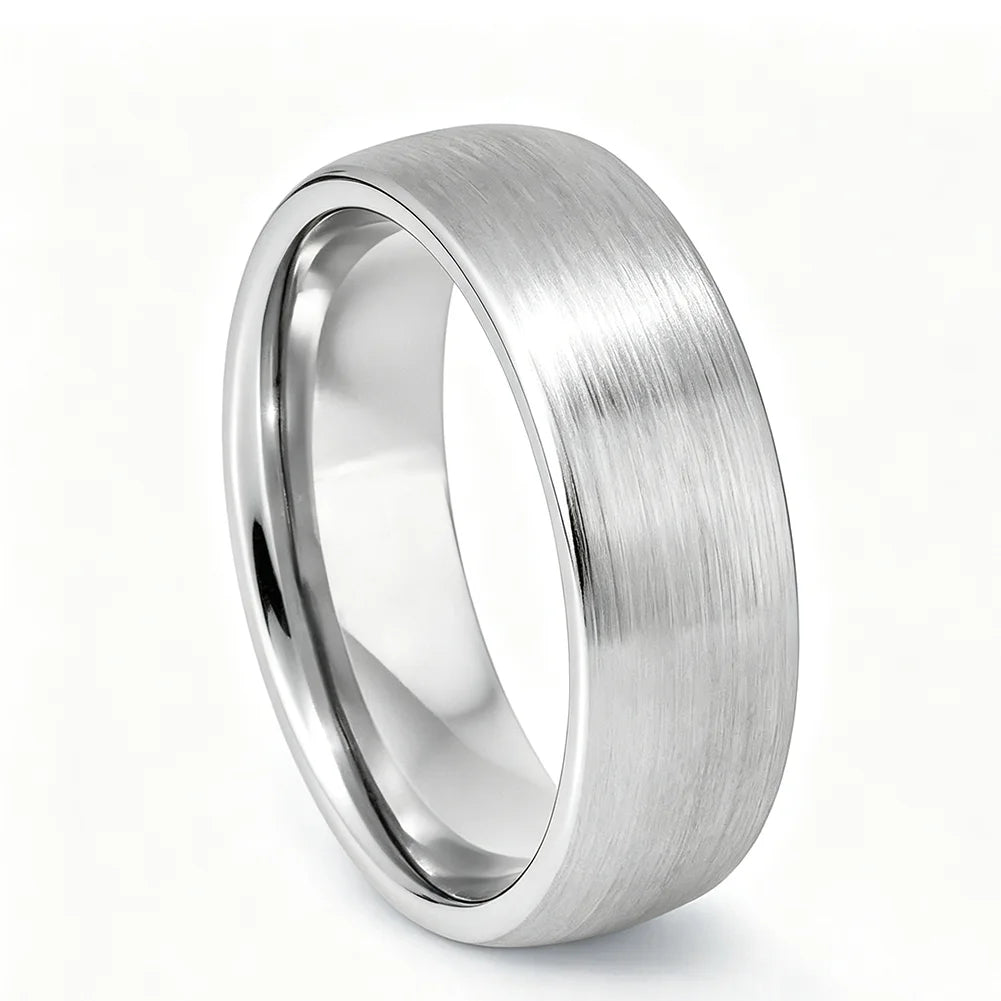  White Gold Tungsten Wedding Band