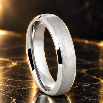  White Gold Tungsten Wedding Band