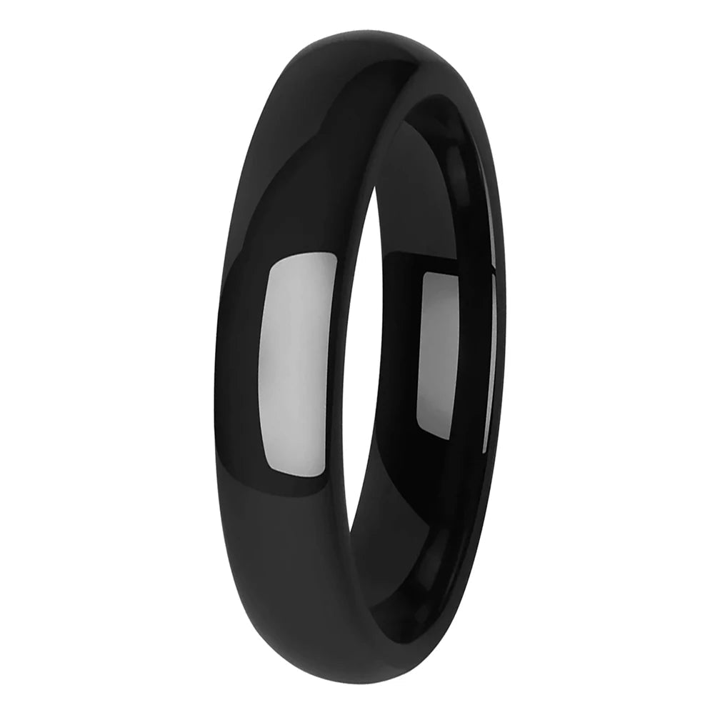Womens Black Tungsten Wedding Band