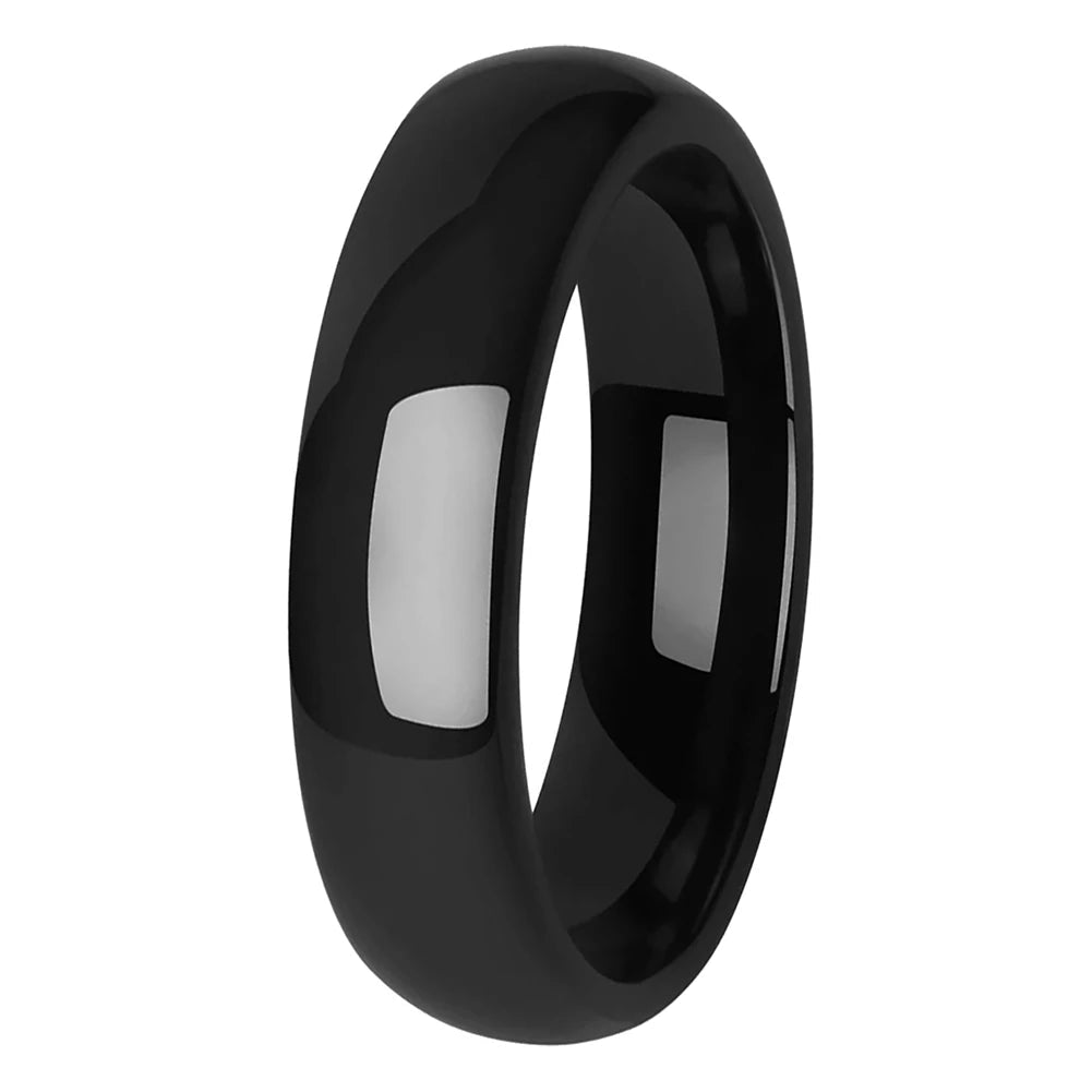 Womens Black Tungsten Wedding Band