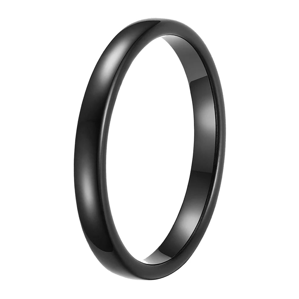 Womens Black Tungsten Wedding Band