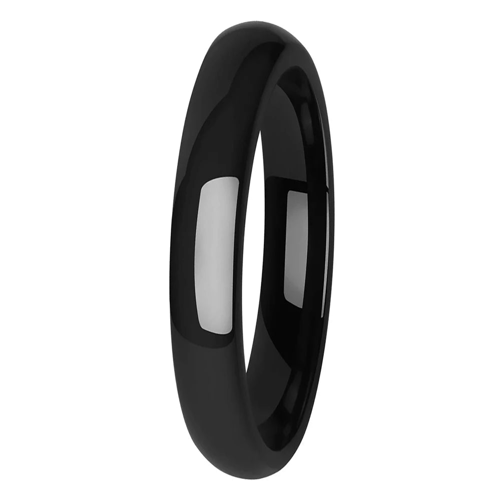 Womens Black Tungsten Wedding Band