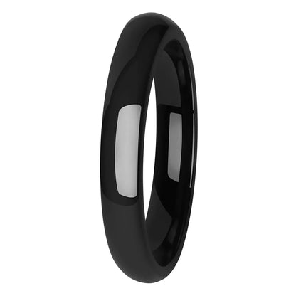 Womens Black Tungsten Wedding Band
