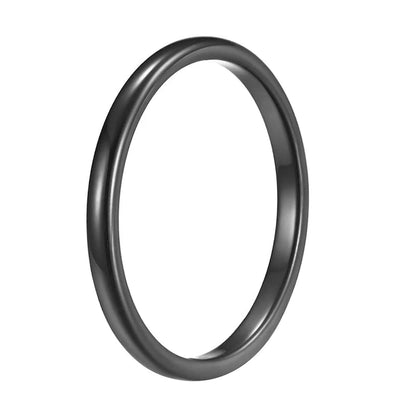 Womens Black Tungsten Wedding Band
