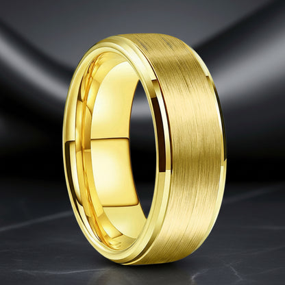 Yellow Gold Tungsten Ring