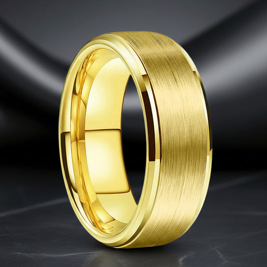 Yellow Gold Tungsten Ring