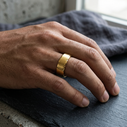 Yellow Gold Tungsten Ring for men