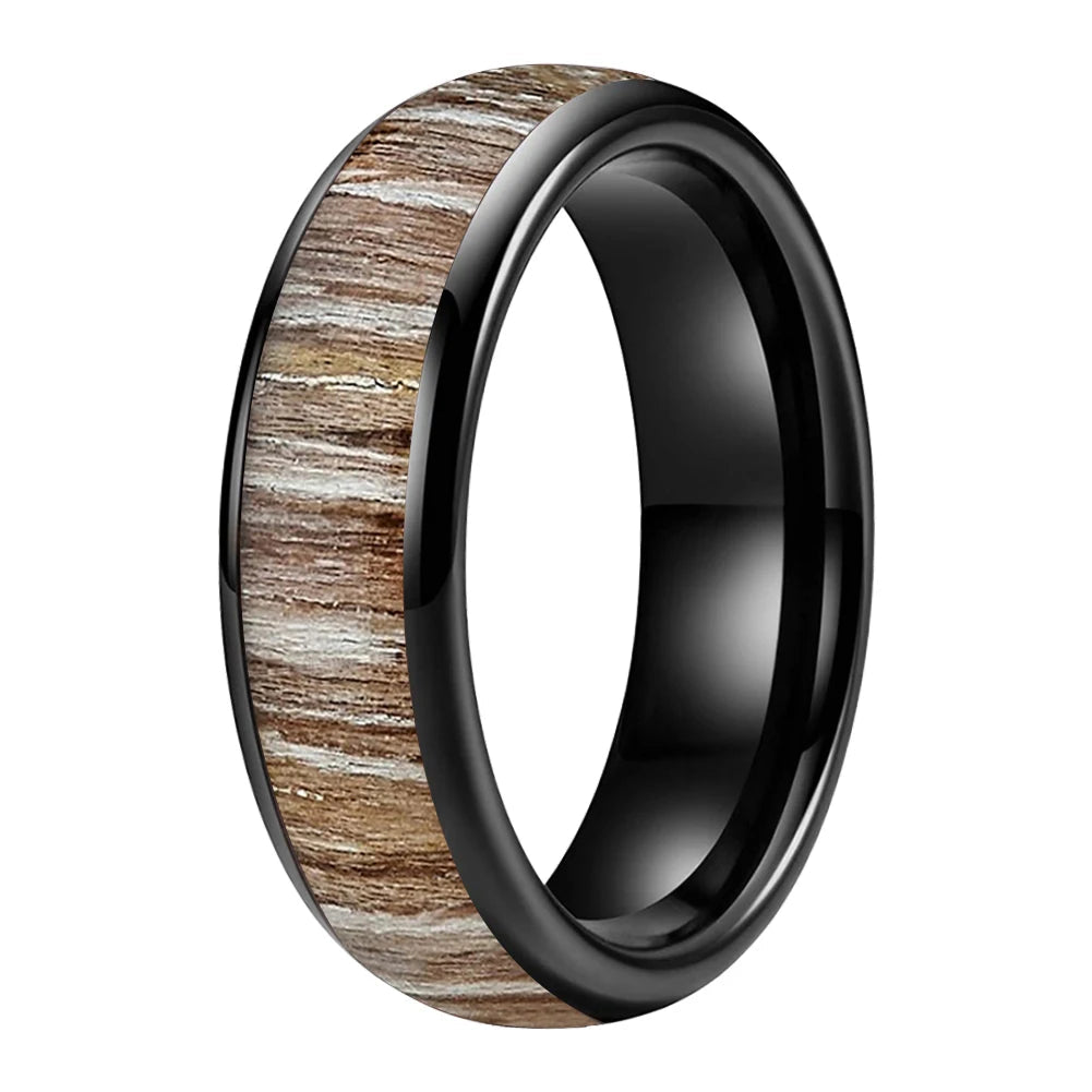 Zebrano Wood Tungsten Wedding Band