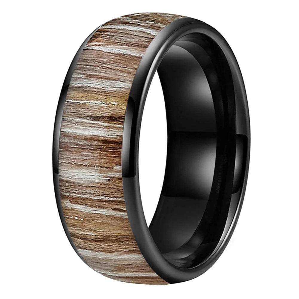 Zebrano Wood Tungsten Wedding Band