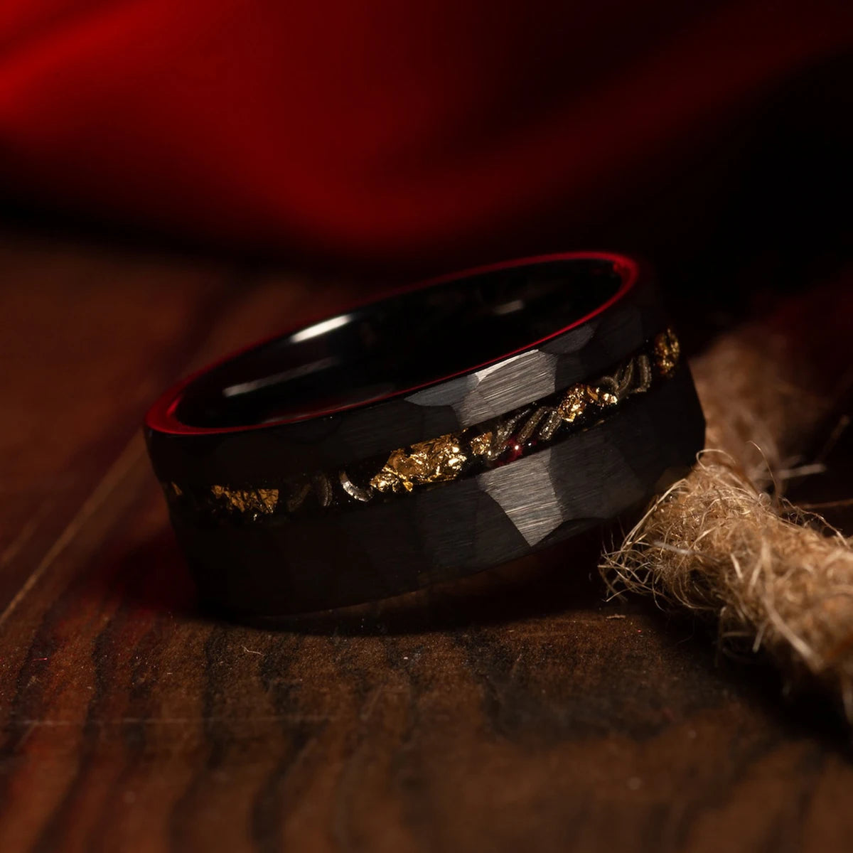 black tungsten engagement ring