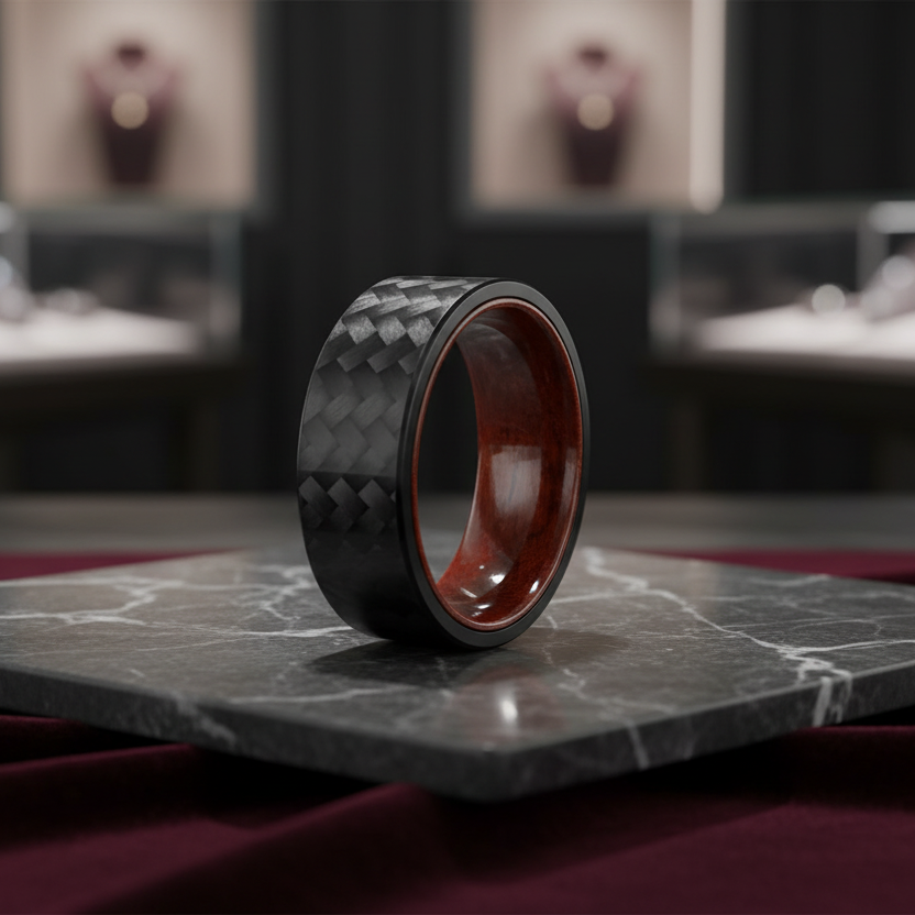 Carbon Fiber & Rosewood Ring 