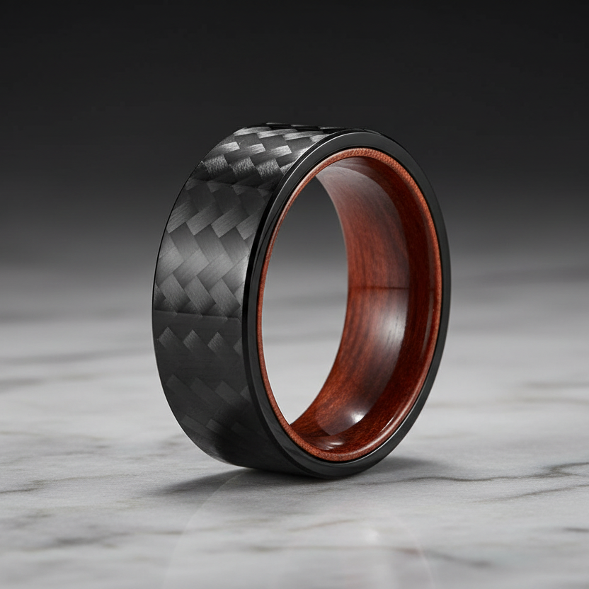 Carbon Fiber & Rosewood Ring 