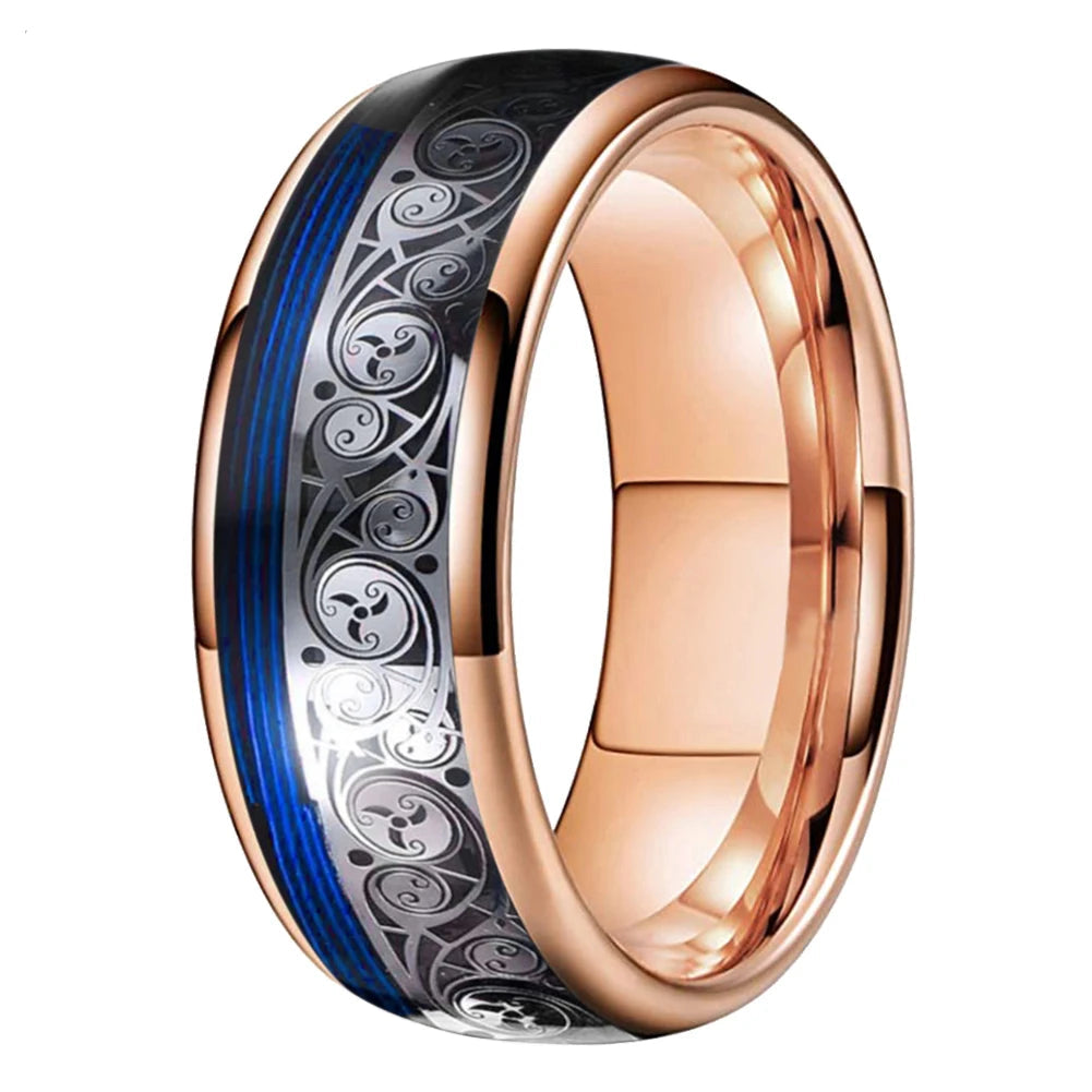 celtic spiral tungsten ring