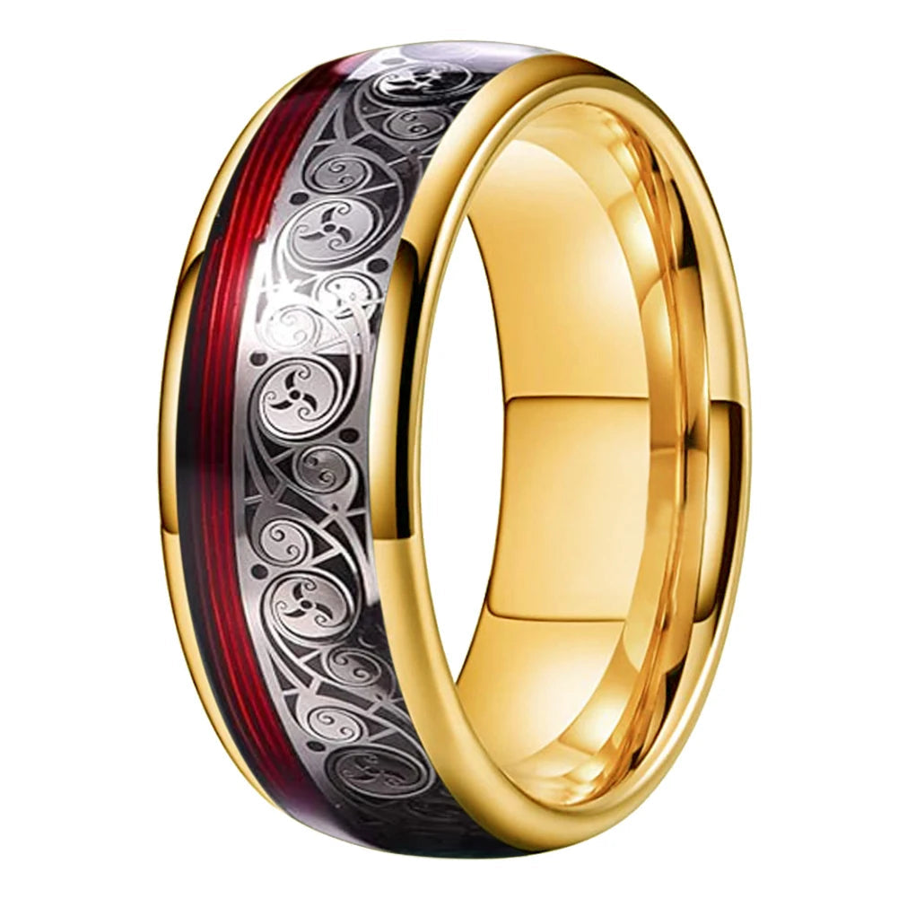 celtic spiral tungsten ring