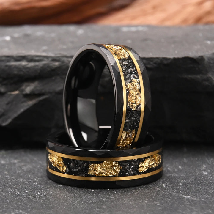comfort fit black tungsten ring