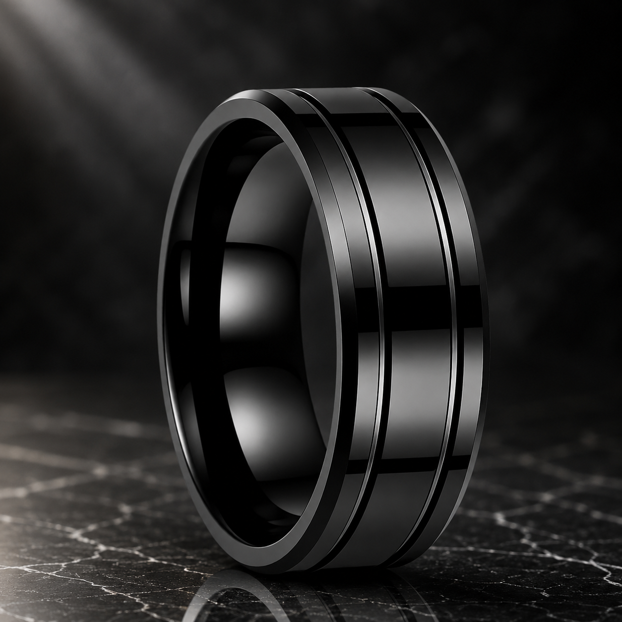 double-groove-flat-polished-tungsten-wedding-ring