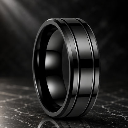 double-groove-flat-polished-tungsten-wedding-ring