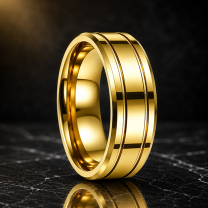 double-groove-flat-polished-tungsten-wedding-ring