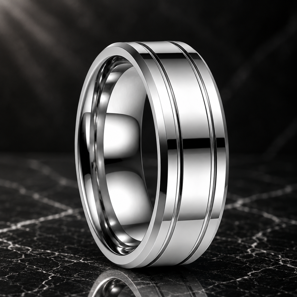 double-groove-flat-polished-tungsten-wedding-ring