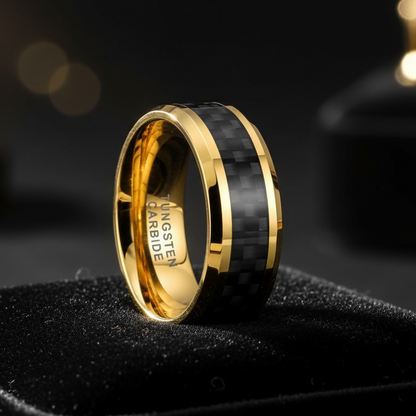 gold Tungsten carbon_fiber_ring