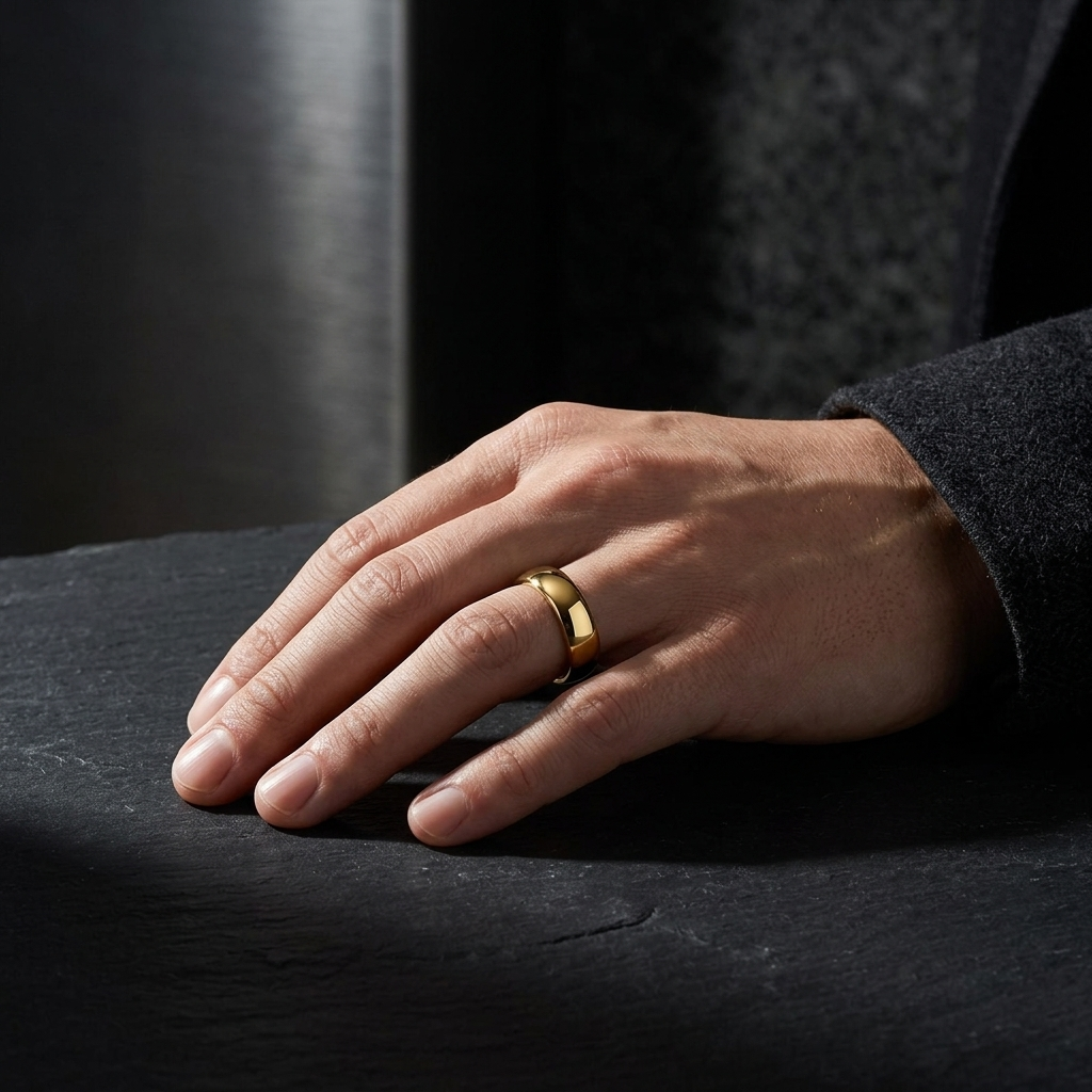 gold plated tungsten carbide ring