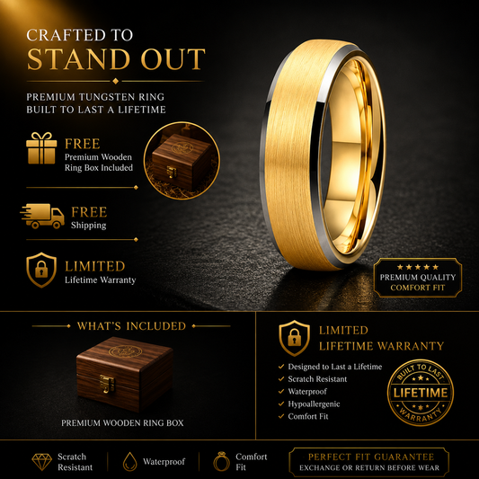 Mens 6MM Tungsten Comfort Fit Ring
