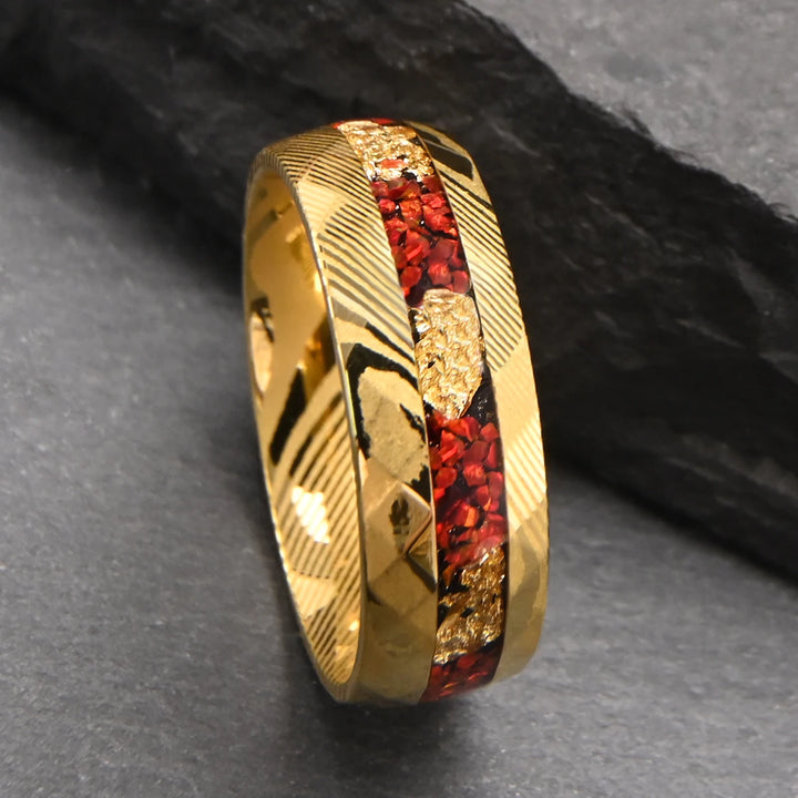 Hammered Damascus Ring